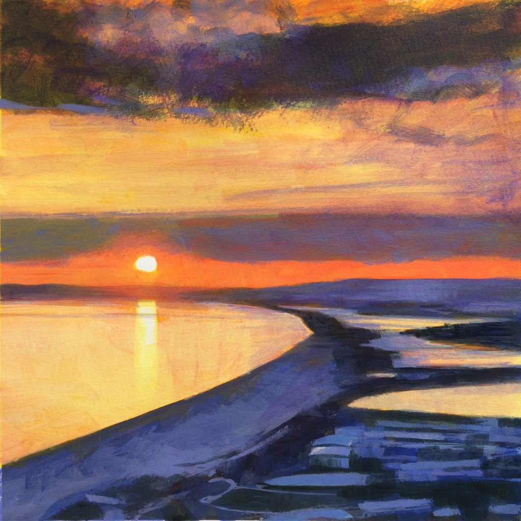 Sunset over Chesil
